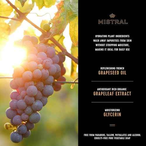 Mistral Mahogany Rum Luxury Bar Soap for Men | Men¡¯s Natural Soap Bar | Paraben, Phthalates Free | Moisturizing & Triple-Milled Natural Soap for Men - Made in France | Large, 8.8 oz