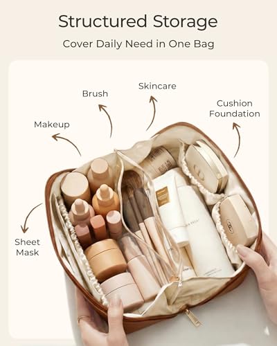 BAGSMART Medium Sky Blue Makeup & Toiletry Bag Travel Organizer