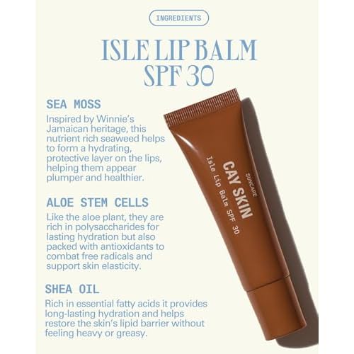 Cay Skin Isle Lip Balm SPF 30 ? High Shine, Hydrating + Sheer Lip Gloss in Vanilla Brown Sugar Flavor ? Formulated with Natural Ingredients for All Skin Tones ? 3-Pack, Coral, 1.05 oz