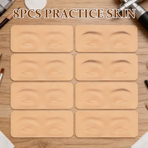 ATOMUS 8pcs 3D Microblading Practice Skin for Eyebrows