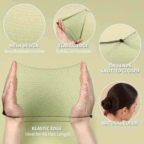 Fandamei Hair Bun Maker Set- 7 PCS Hair Donuts for Buns (1 Extra-large,2 Large,2 Medium and 2 Small), 10 Invisible Hair Nets for Buns, 20 PCS Bobby Pins, 5 PCS Hair Elastic Ties Black,Bun Maker-Brown