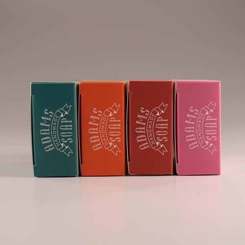Adams Handmade Soap Variety Pack ? 4 Bar Set: Cinnamon Spice, Eucalyptus, Rose, Citrus Medley | Vegan, Cold Process, 84% Organic, Essential Oils, USA Made