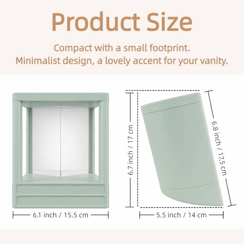 Non-Reversing Mirror True Image Tabletop Vanity 6.9"