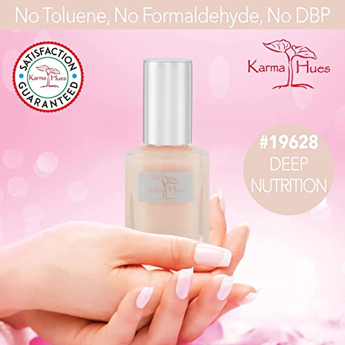 Karma Organic Nail Polish Remover & Nail Deep Nutrition Bundle ? Natural Unscented Nail Polish Remover (4FL-Oz) Deep Nutrition Nails Strengthener Nail Treatment (0.43FL-Oz)