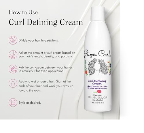 Curl Defining Cream for Wavy, Curly, Coily Hair - Frizz Control & Moisture