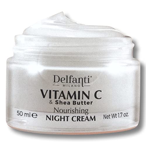 Delfanti-Milano ? VITAMIN C & SHEA BUTTER ? Nourishing Night Cream ? Face and Neck Moisturizer ? Made in Italy