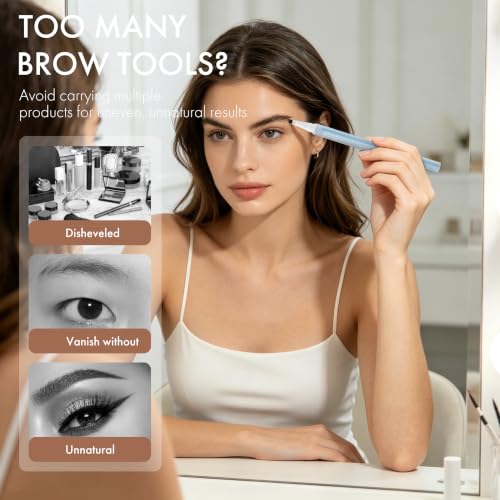 Dual-Ended Eyebrow Pencil with Spoolie Brush – Waterproof Gray
