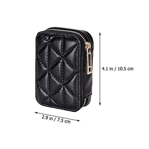 SOIMISS Small Makeup Bag Outdoor Makeup Pouch Lipstick Lip Case Cosmetic Organizer Purse with Mirror for Women
