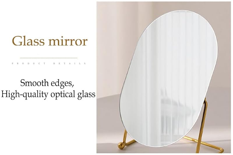 Portable Gold Vanity Mirror with 360° Rotation - Large Makeup Mirror