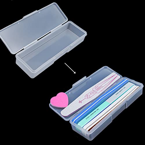 Lokyango Manicure Tool Box, 8 Pieces Clear Box for Nail Tool, Transparent Personal Nail Box for Manicure, Plastic Nail Art Tool Box Storage Organizer Case Container for Organizing (7.1x1.96x1.18)