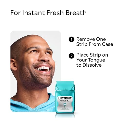 Listerine PocketPaks Breath Strips Cool Mint 72 Count Pack - 3 Packs of 24