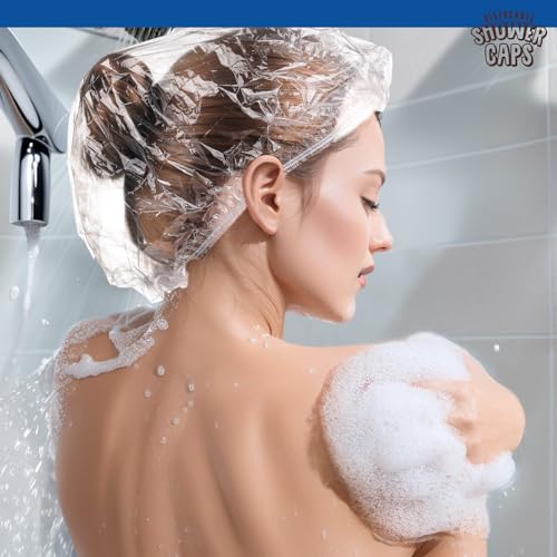 LEOBRO 100 Pack Disposable Shower Caps, 17.3" Clear