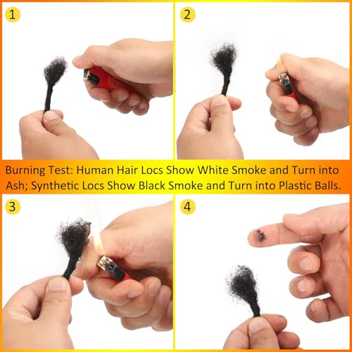 Brown Loc Extensions Human Hair 0.4 cm 8 Inch 30 Strands #30 Dreadlock Extensions Human Hair Loc Extensions Dreads Extensions for Men Women Kids Real Human Hair Locs Handmade Permanent Locs