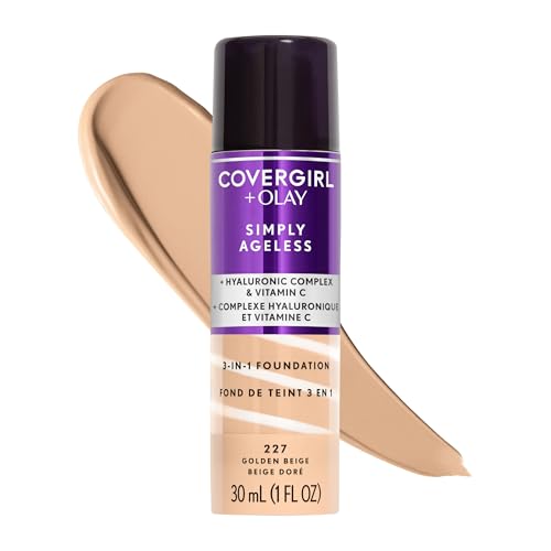 COVERGIRL Simply Ageless 3-in-1 Liquid Foundation, Golden Beige