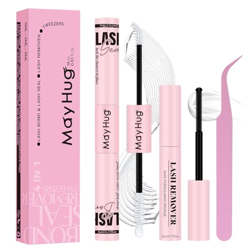 Mayhug 4-in-1 Lash Bond and Seal Kit with Remover & Tweezers