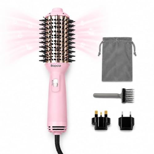 Travel Hair Dryer Brush - Dual Voltage 100V-240V Volumizing & Styling Hot Air Tool