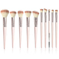 10 Piece Pink Makeup Brush Set - Synthetic, Vegan
