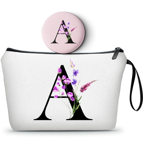 Personalized Monogram Travel Makeup Bag with Mirror
