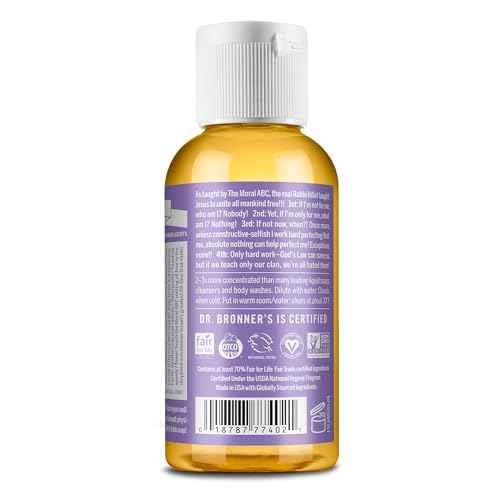 Dr. Bronner's - Pure-Castile Liquid Soap, Made with Organic Oils, 18-in-1 Uses: Face, Body, Hair, Laundry, Pets and Dishes, Concentrated, Vegan, Non-GMO (Lavender, 2 ounce, 2-Pack)
