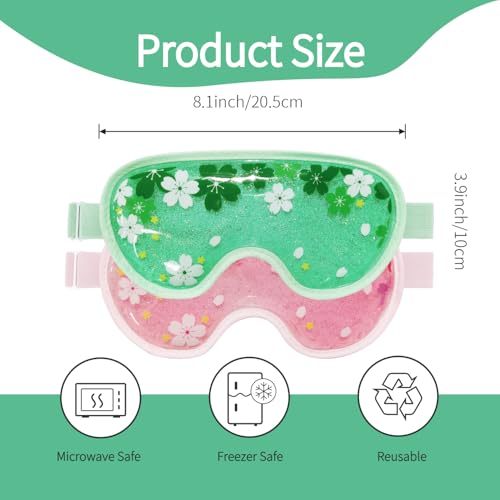 ZN?CUET?D Ice Eye Mask Cold Gel Cooling 2 Packs Reusable for Dark Circles and Puffiness, Cold Compress Eye Ice Pack for Dry Eyes, Migraine, Stress Relief Christmas Gift