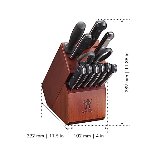 HENCKELS Solution Razor-Sharp 12-pc Knife Set, Chef Knife, Bread Knife, Steak Knife, German Engineered Informed by 100+ Years of Mastery,Walnut