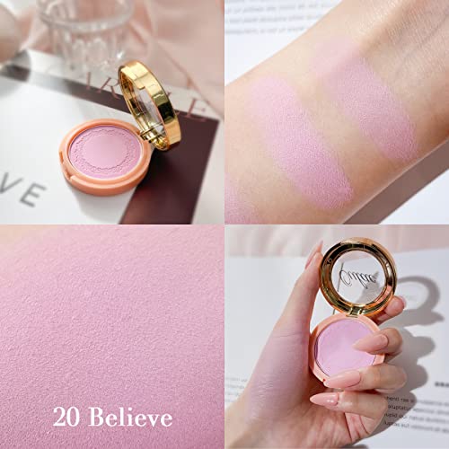 Oulac Purple Blush for Cheeks Blush Makeup| Highly Pigmented Cream| Natural Matte Finish| Shape & Highlight Face| Cruelty-Free with Rose Oil| N20 Believe 4.8g