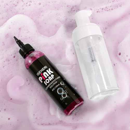 Ultra Concentrated Pink Soap 4OZ with Foaming Bottle 120ml, Tattoo Soap Tattoo Supplies for Tattoos Piercings, Clean Skin Equipment