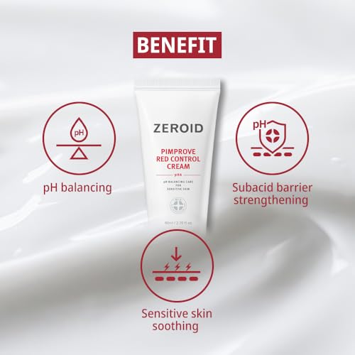 ZEROID | Pimprove Red Control Cream | Hydrating Korean Face Moisturizer | Face Lotion pH Balancing Skin Care for Sensitive Skin | Facial Moisturizer Korean Skincare for Women & Men | 2.70 fl oz (80ml)