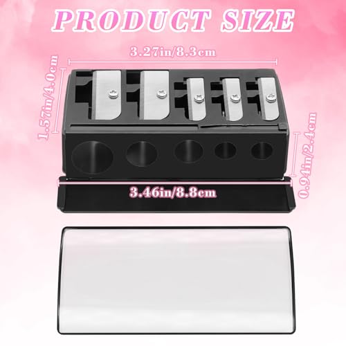 5-Hole Cosmetic Pencil Sharpener with Lid (2-Pack) - Eyeliner & Lip Liner Tool