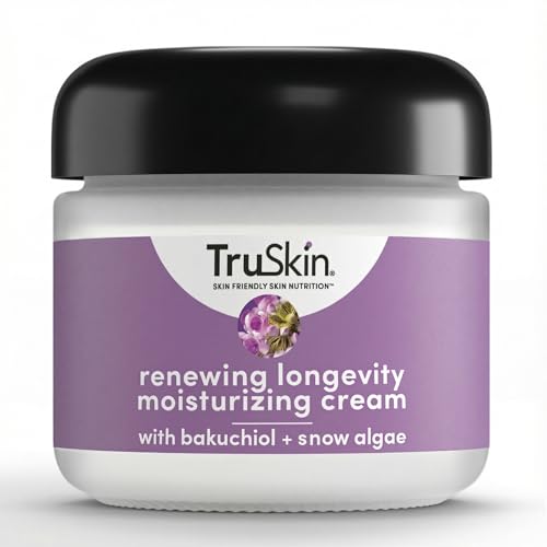 TruSkin Longevity Moisturizing Cream ? Revolutionary Face Moisturizer with Bakuchiol & Snow Algae ? Healthy Aging Gentle Retinol Alternative, Firmer-Looking Skin, 2 fl oz