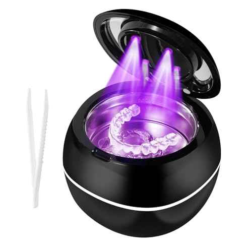 Dental Ultrasonic Retainer Cleaner Machine: 42KHz 28W 180ml,Dental Cleaning Pod for Dentures, Aligners & Mouthguards