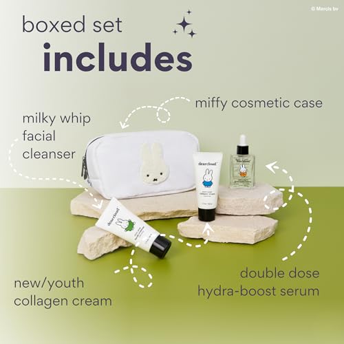 Miffy Skin Purity Essentials Travel Set of 4 ($55 Value) - Korean Skin Care Travel Set ? Hydrating Korean Skin Care Travel Essentials Set with Cosmetic Bag