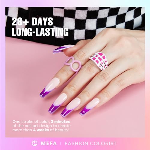 MEFA 23 PCS Gel Nail Polish Set, 20 Colors Neon Gel Polish with Glossy & Matte Top Base Coat, Summer Gel Nail Polish Colors Bright Yellow Hot Pink Navy Blue Green Nails Gifts for Women DIY Salon Home