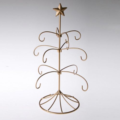 SIGNALS Christmas Tree Ornament Stand - Bride's Traditional Metal Ornament Display Tree Stand Holder - 18 Inch Table Top Christmas Tree Stand Holds 12 Ornaments