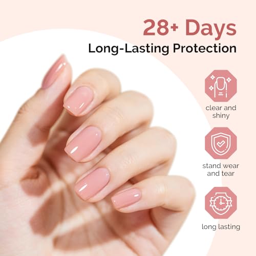 MelodySusie 3-Piece Gel Nail Kit - Builder Gel, Base & No-Wipe Top Coat (15ml)