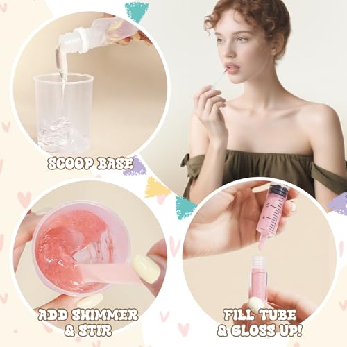 DIY Lip Gloss Kit for Girls Ages 6+ – Shimmer Glitter Making Set