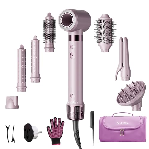 StyleVibe 8-in-1 Dual Voltage Hair Styler with Diffuser & Auto Curlers