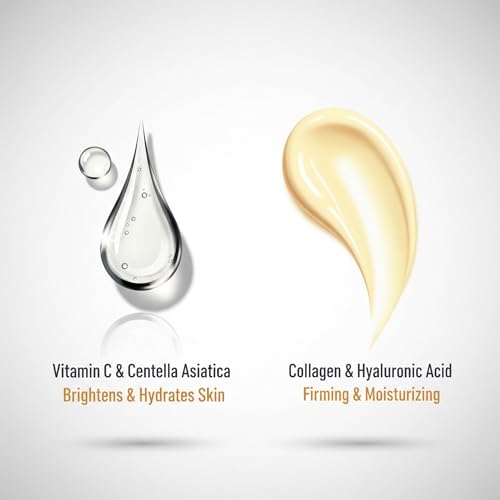 Vitamin C Facial Serum & Collagen Face Moisturizer Set ? Brightening, Firming, and Hydrating Skincare Set for All Skin Types
