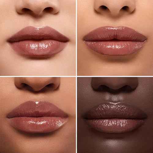 Brown Honey Butter Lipstick Tinted Lip Balm, Shine Moisturizing Plumper Lipstick for Women, Natural Nourishing Hydrating Lip Gloss Stain for Dry Lips, Lightweight Lip Liner Care Makeup, Vegan