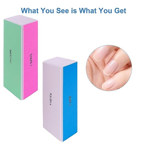 4-Way Nail Buffer Block Set - 6 Pieces for Natural & Acrylic Nails