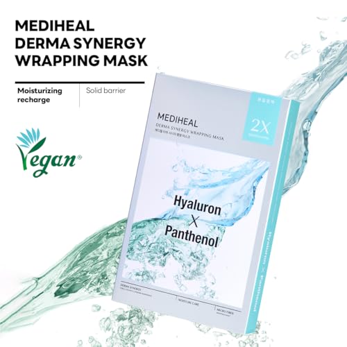 Mediheal Derma Synergy Wrapping Mask for Moisturizing Barrier (4 Packs) - Improved Skin Moisturization With Hyaluron Panthenol