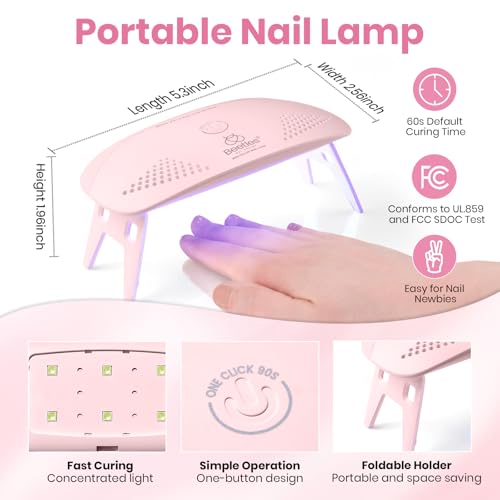 Beetles HEMA-Free Cloud White Gel Nail Kit with UV Light & Accessories