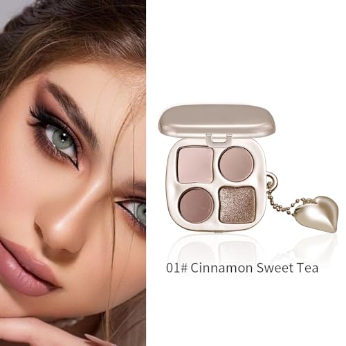 Mini Neutral Nude Cool-Toned Eyeshadow Makeup Palette with Mirror ? Matte & Shimmer High Pigment Blendable Long-Lasting Mini Smokey Eye & Contour Makeup Palette, Perfect for Blue, Green & Brown Eyes