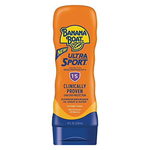 Banana Boat Sport Ultra SPF 15 Sunscreen Lotion, 8oz | Banana Boat Sunscreen SPF 15 Lotion, Oxybenzone Free Sunscreen, Sunblock Lotion Sunscreen, Banana Boat Lotion SPF 15, 8oz