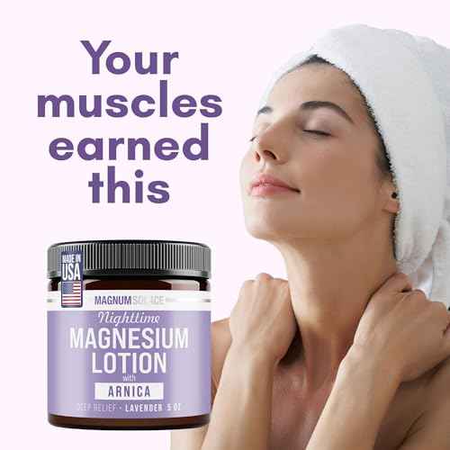 Magnum Solace Nighttime Magnesium Lotion with Arnica ? Soothing Relief & Relaxation, Highly Concentrated Magnesium for Muscles & Joints ? Apply to Legs or Feet Before Bed ? Skin-Friendly
