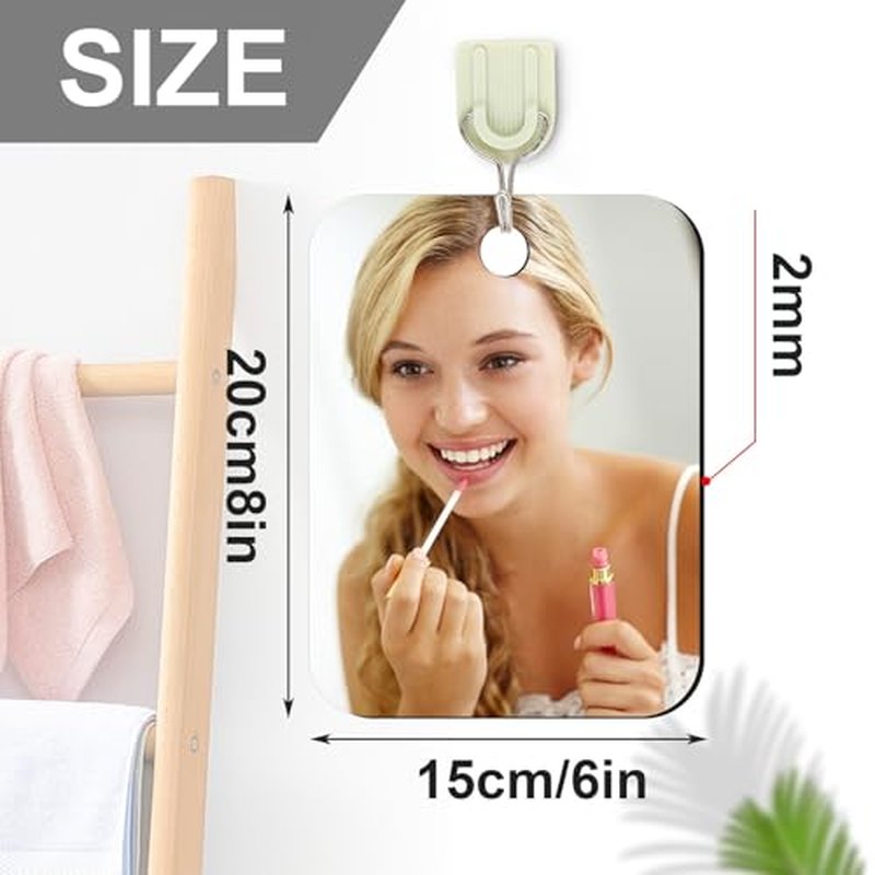 2 Pack 6x8 Inch Acrylic Shaving Mirror - Handheld & Wall Mount