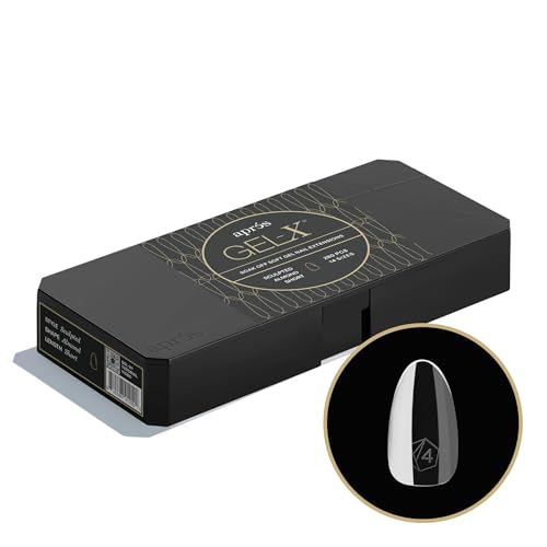 Aprés Gel-X Sculpted Almond Short Nail Tips Box – 280 Tips, 14 Sizes + Half Sizes