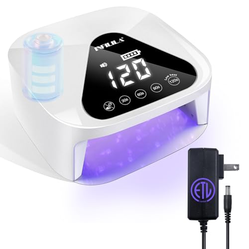 NXJ INFILILA Cordless UV Nail Lamp for Gel Polish, Faster UV LED Nail Lamp with 4 Timers, Touch Control Display, Auto Sensor for Professional Salon & Home