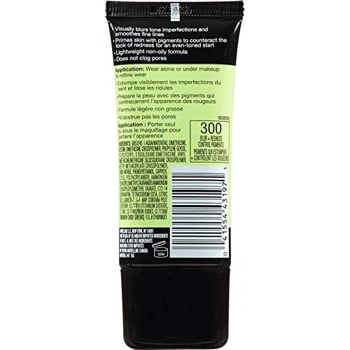 Maybelline Face Studio Master Prime Face Primer Makeup Base, Blur + Redness Control, 1 Count