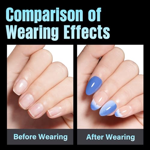 TOMICCA 240pcs Short Almond Press-On Nail Tips - Pre-Shaped Acrylic Clear Fake Nails
